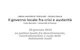 La politica locale fra decentramento