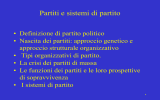 i partiti politici - Dipartimento di Scienze sociali e politiche