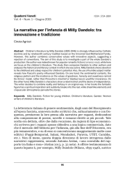 La narrativa per l`infanzia di Milly Dandolo: tra innovazione e