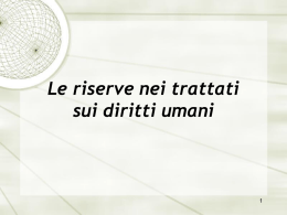 le riserve nei trattati sui diritti umani