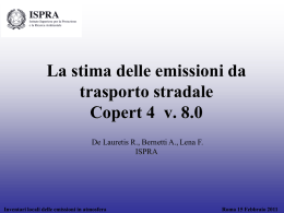 La stima delle emissioni da trasporto stradale - SINAnet