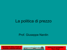 La politica di prezzo - Facoltà di Economia Marco Biagi