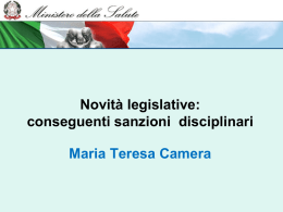 Novità legislative: conseguenti sanzioni disciplinari