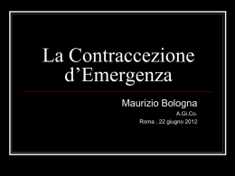 La Contraccezione d`Emergenza