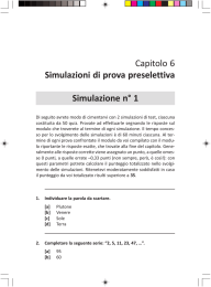 Capitolo 6 Simulazioni di prova preselettiva Simulazione n° 1