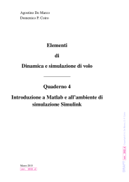 Elementi di Dinamica e simulazione di volo Quaderno 4