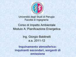 Corso di Pianificazione Energetica e Impatto Ambientale