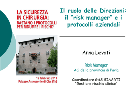 il &ldquo;risk manager&rdquo; ei protocolli aziendali