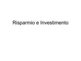 Risparmio e Investimeno