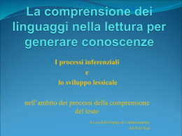 2009-2010 La comprensione dei linguaggi nella lettura per