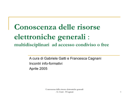 risorse multidisciplinari, ad accesso condiviso e free