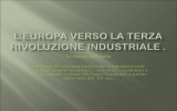 L`Europa verso la terza rivoluzione industriale .