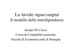 Le tavole input