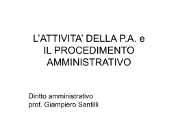 IL PROCEDIMENTO AMMINISTRATIVO