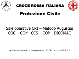 “Sistema Interventi di Soccorso della CRI”, la cui istituzione veniva