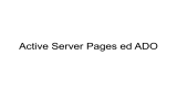 Active Server Pages ed ADO