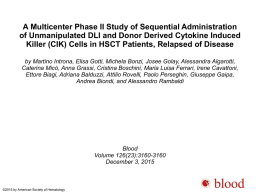 Cells in HSCT Patients, Relapsed of Disease by