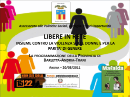 Assessorato alle Politiche Sociali, Famiglia e Pari Opportunit&agrave;