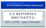 SLIDES Riforma Brunetta - Scuola Nazionale dell`Amministrazione