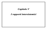 Capitolo V I rapporti intersistemici