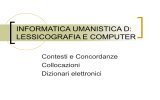 Concordanze Collocazioni Dizionari elettronici