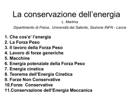 La conservazione dell`energia - “E. De Giorgi” – Università del Salento