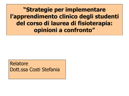 “Strategie per implementare l`apprendimento clinico degli studenti