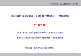 Pagina Personale Docente (PPD) - Istituto Teologico San Tommaso