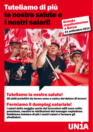 Tuteliamo di più la nostra salute ei nostri salari!