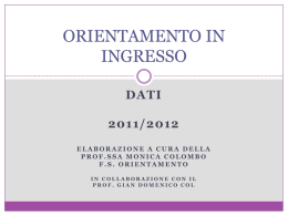 ORIENTAMENTO IN INGRESSO