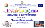 GIOVEDI` 6 SETTEMBRE ore 9-11 Plesso Capocasale Festa dell