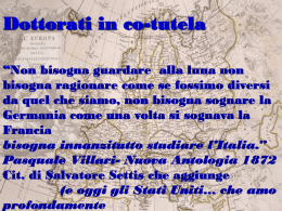 Dottorati in co-tutela: esperienze e prospettive dal punto di vista dell