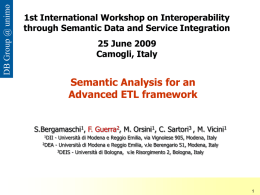 Semantic Analysis for an Advanced ETL framework
