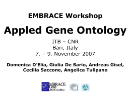 EMBRACE Workshop Appled Gene Ontology