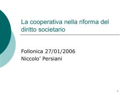 Riforma del diritto societario delle cooperative