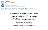 Norma e variazione della pronuncia dell`italiano. I. Il sistema vocalico