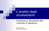 L`analisi degli scostamenti