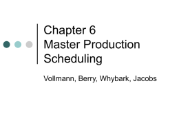 Chapter 6 Master Production Scheduling