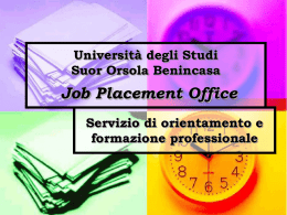 Slide di presentazione - Suor Orsola Benincasa