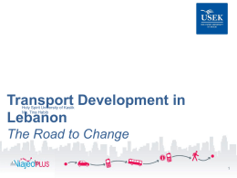 Transport Development in Lebanon The Road to Change