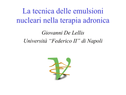 La tecnica delle emulsioni nucleari nella terapia adronica