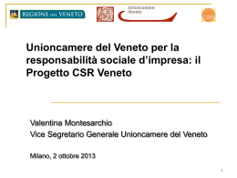 Presentazione dott.ssa Valentina Montesarchio, Vice Segretario