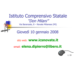 via Baranzate 8 - Istituto Comprensivo Statale "don Milani"