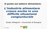 L`industria alimentare cresce anche in una difficile