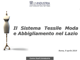 Il sistema Tessile Moda e Abbigliamento nel Lazio