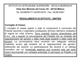 moreschi – sintesi del regolamento d`istituto ppt