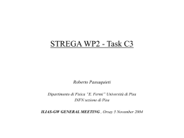 STREGA WP 2 Task C3 Status Report