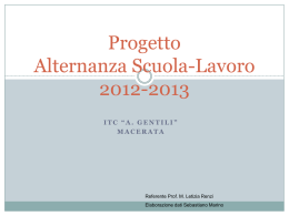 Monitoraggio del progetto alternanza per l`anno scolastico 2012-2013