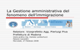 La Gestione amministrativa del fenomeno dell`immigrazione