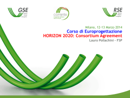 HORIZON 2020: Consortium Agreement - Corrente